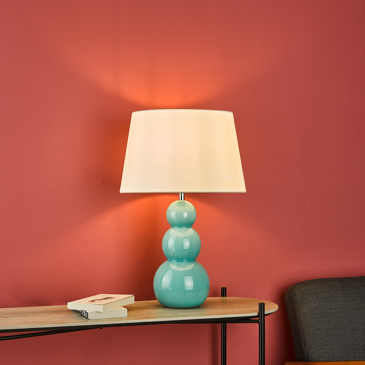 CEZANNE FAUX SILK DRUM SHADE 35CM WHITE