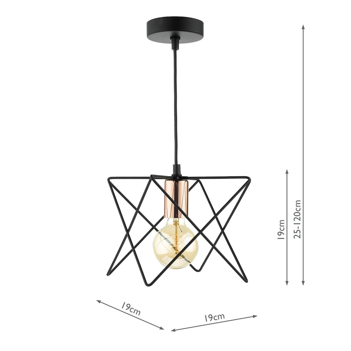 MIDI 1LT PENDANT BLACK COPPER