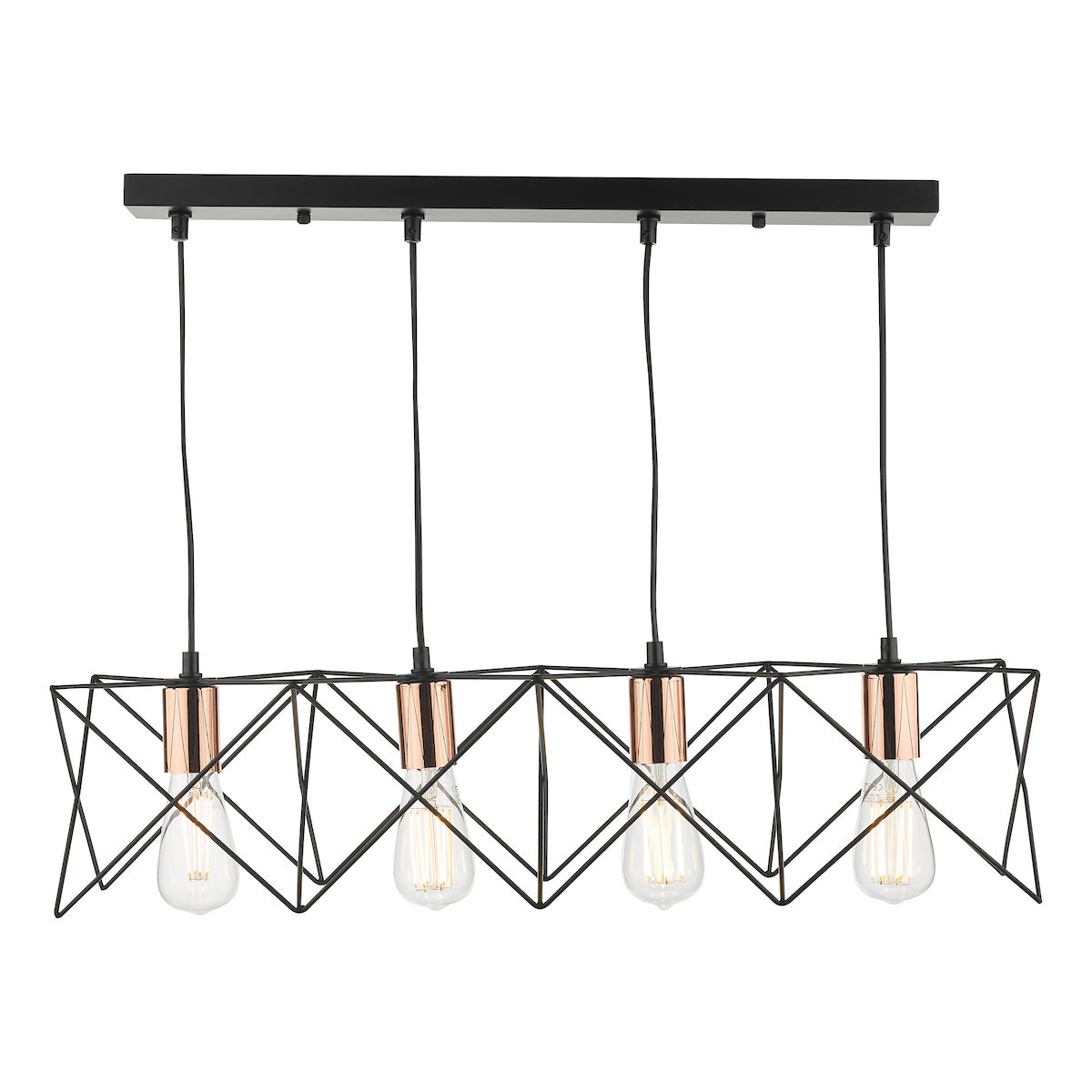 MIDI 4LT BAR PENDANT BLACK AND COPPER