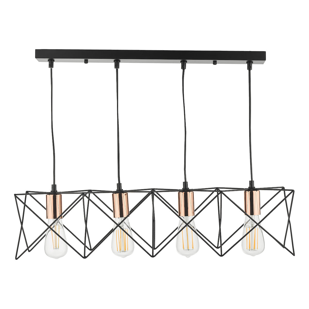 MIDI 4LT BAR PENDANT BLACK AND COPPER