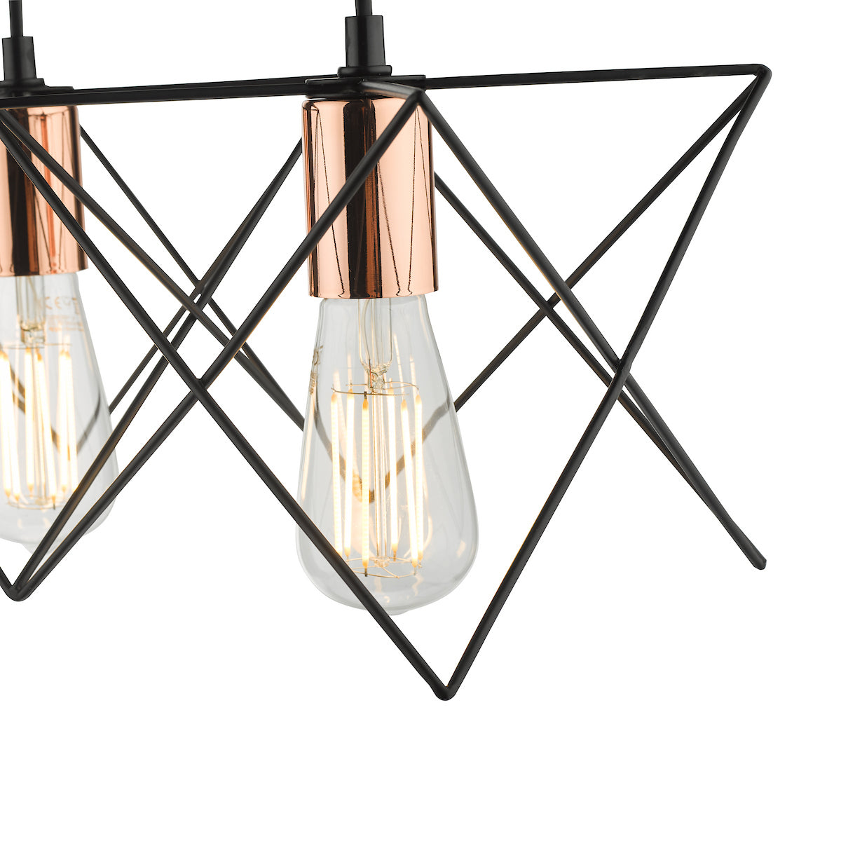 MIDI 4LT BAR PENDANT BLACK AND COPPER