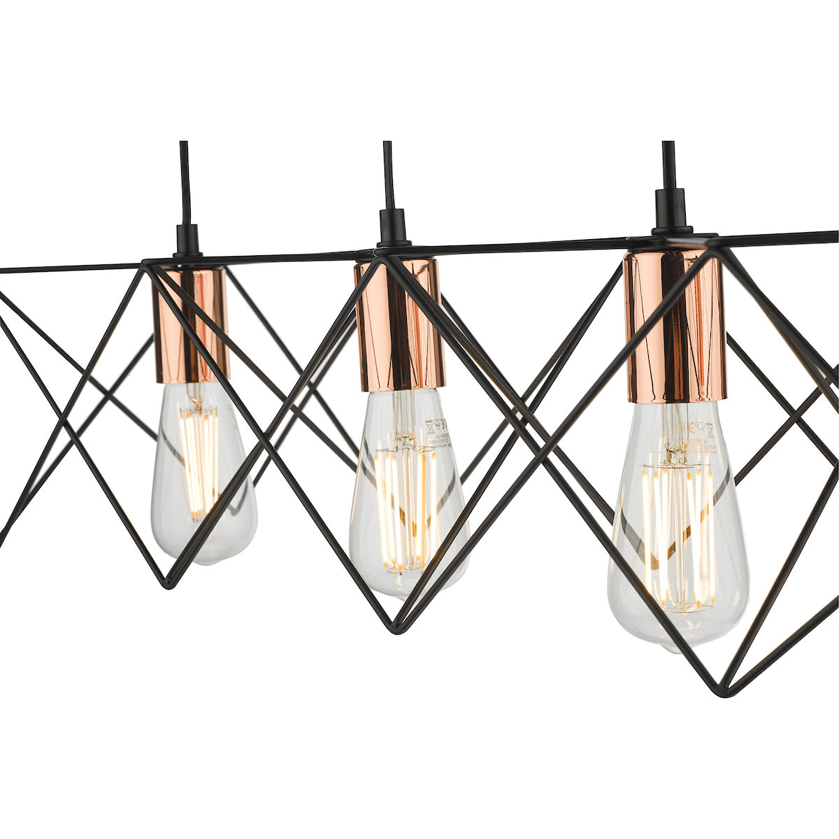 MIDI 4LT BAR PENDANT BLACK AND COPPER