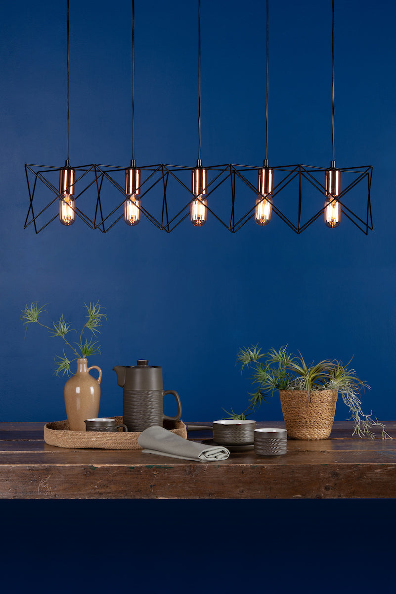 MIDI 5LT BAR PENDANT BLACK AND COPPER
