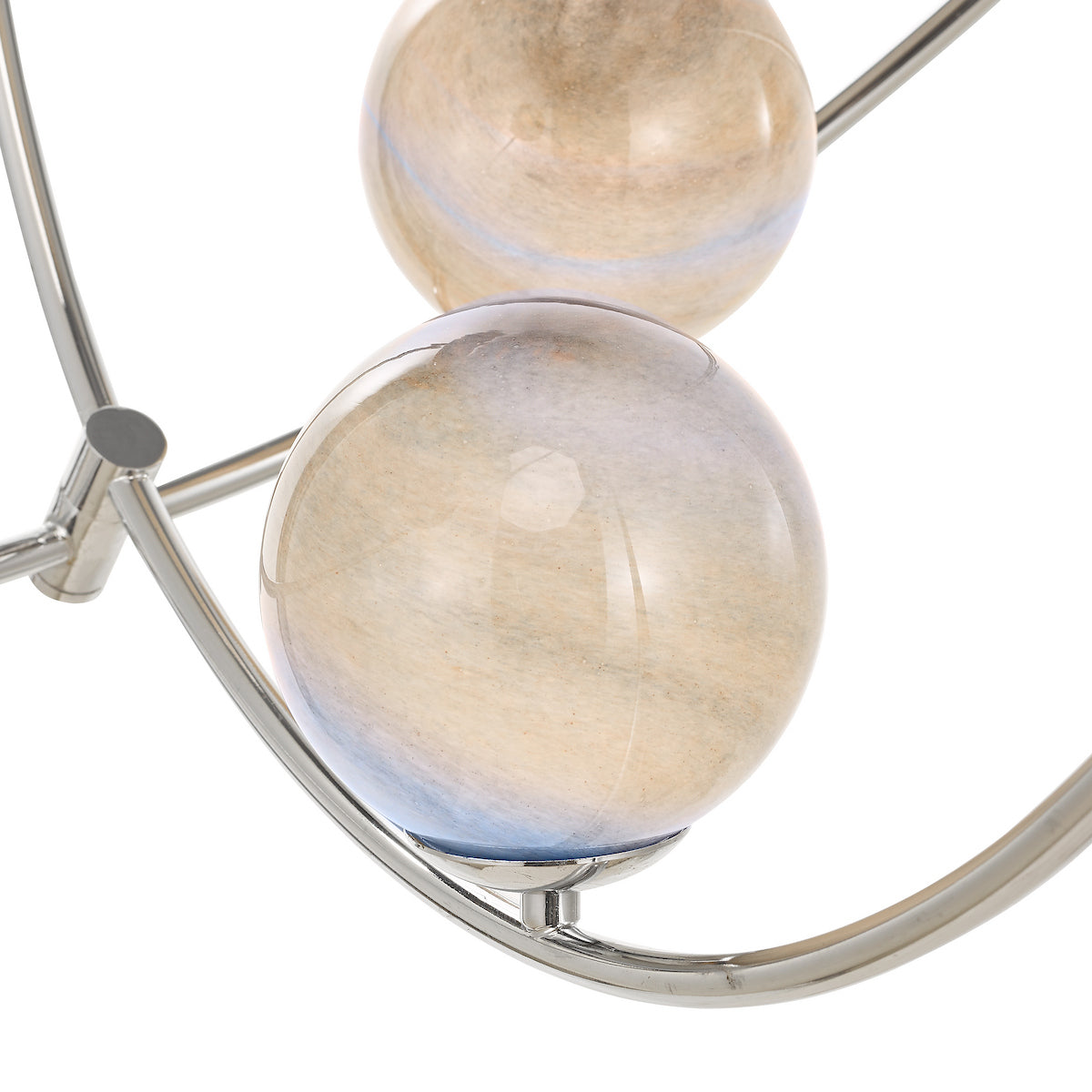 MIKARA 7LT PENDANT MARBLE EFFECT GLASS & POL CHR