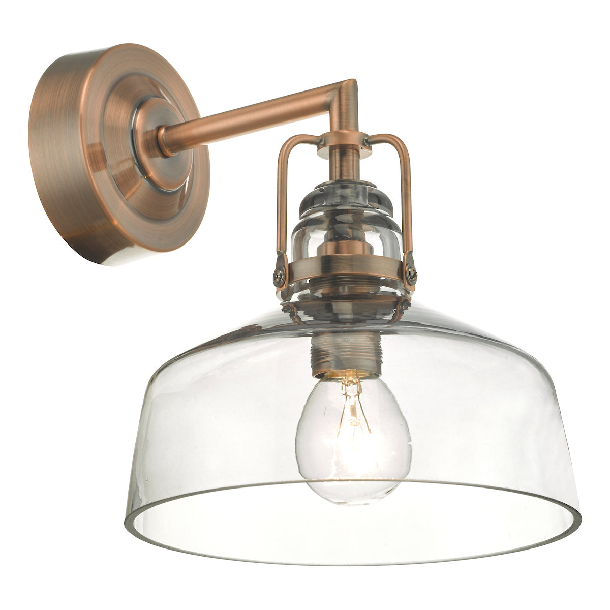MILES WALL LIGHT ANT COPPER SMOKED GLASS