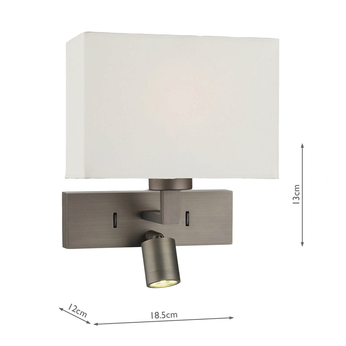 MODENA 1LT RECTANGLE WB WITH LED BRONZE BASE ONLY