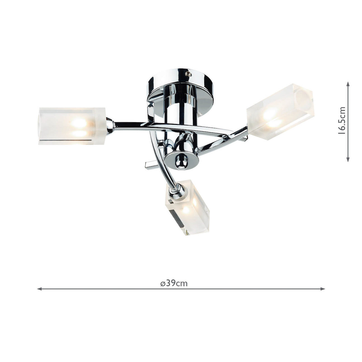 MORGAN 3LT SEMI FLUSH POL CHR