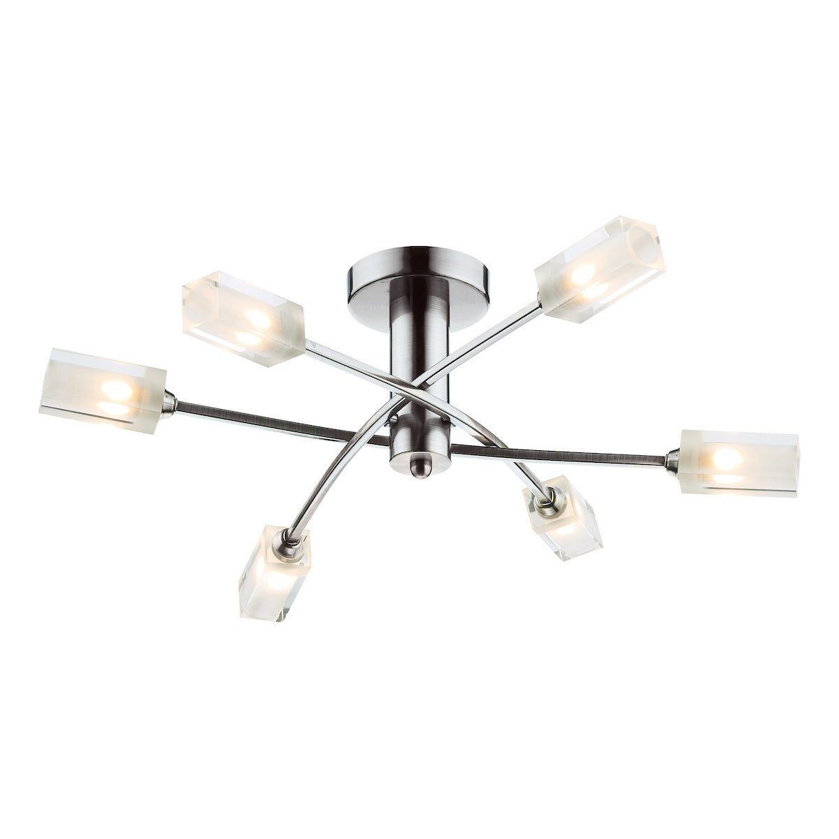 MORGAN 6LT SEMI FLUSH SAT CHR
