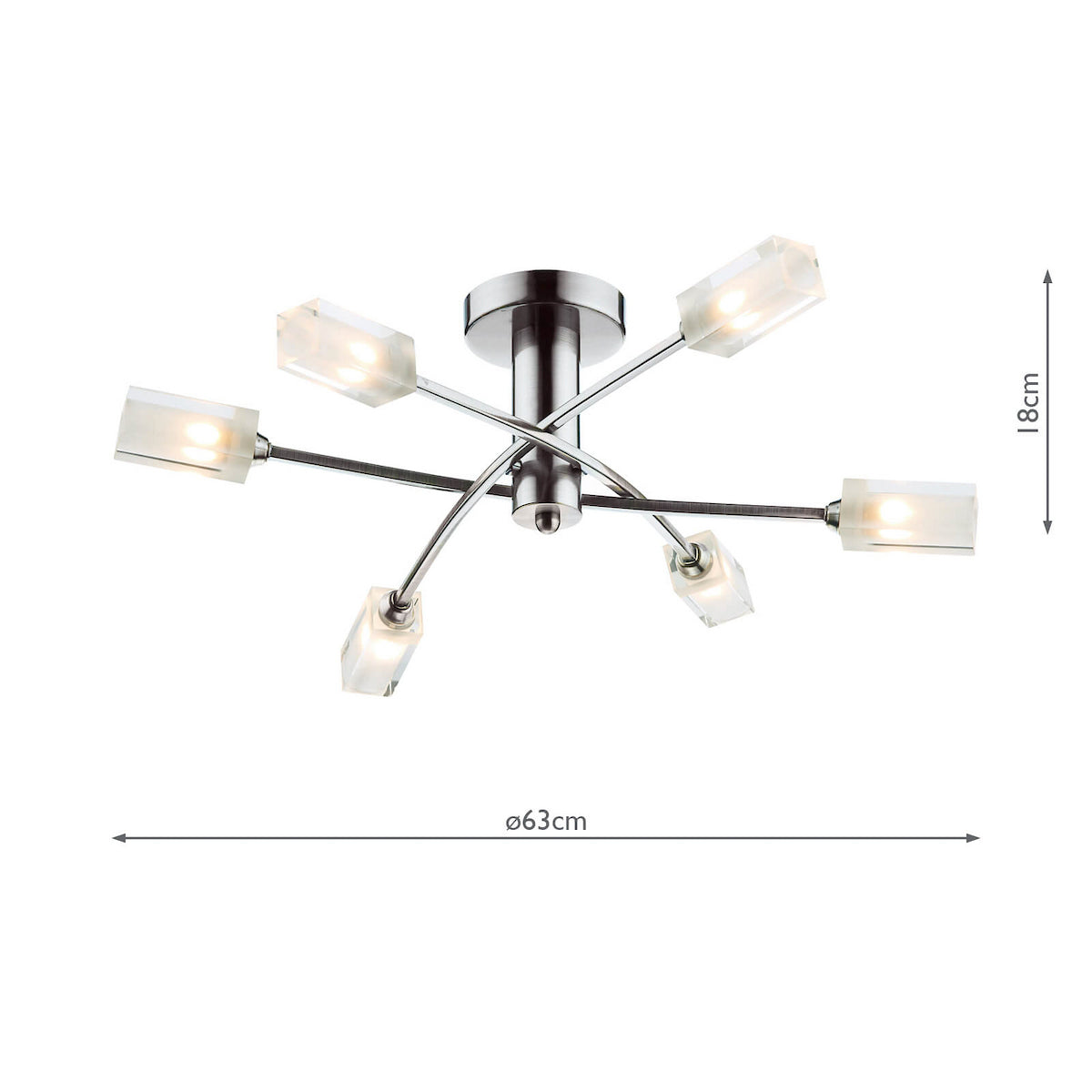 MORGAN 6LT SEMI FLUSH SAT CHR