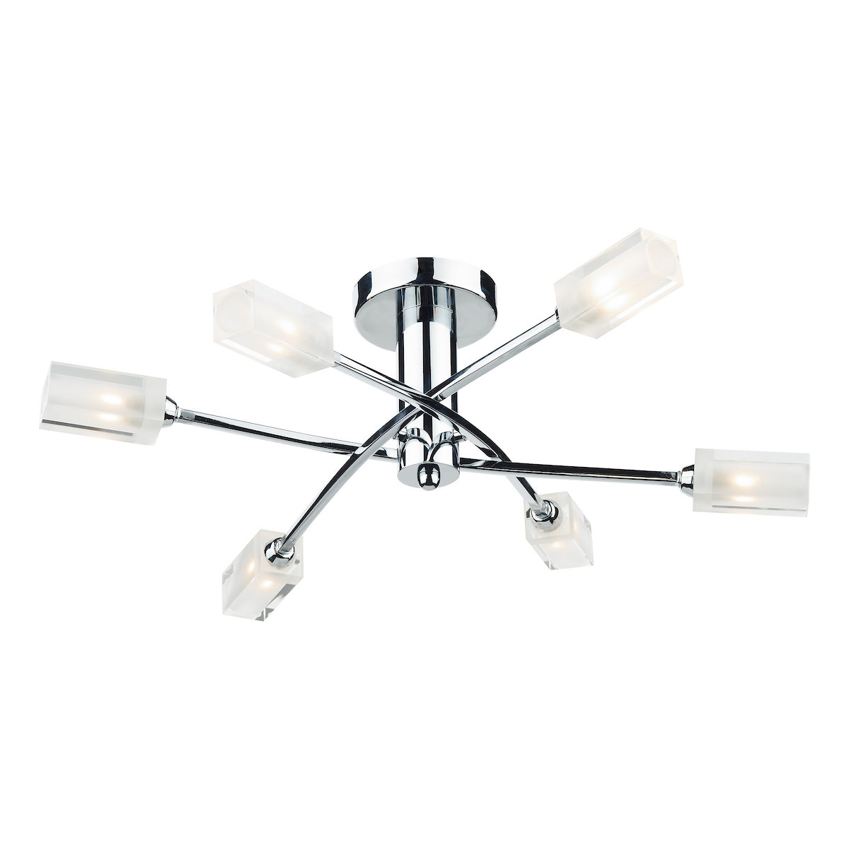 MORGAN 6LT SEMI FLUSH POL CHR
