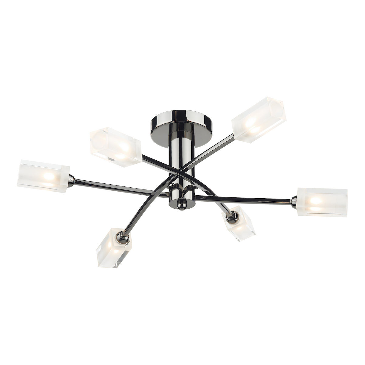 MORGAN 6LT SEMI FLUSH BLK CHR