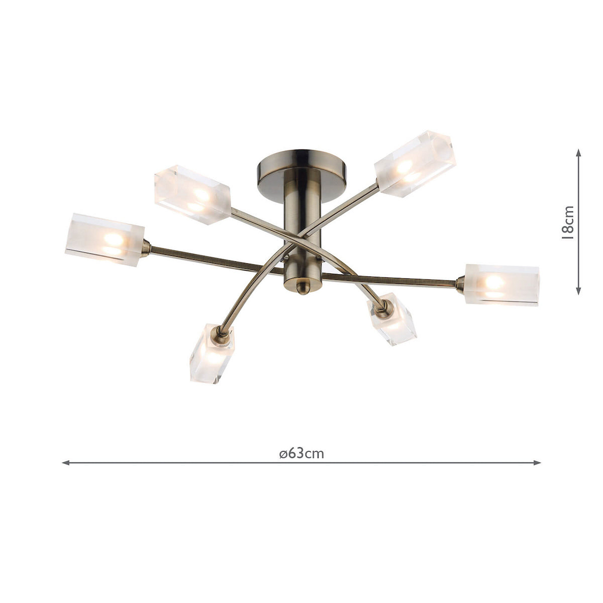 MORGAN 6LT SEMI FLUSH ANT BRA