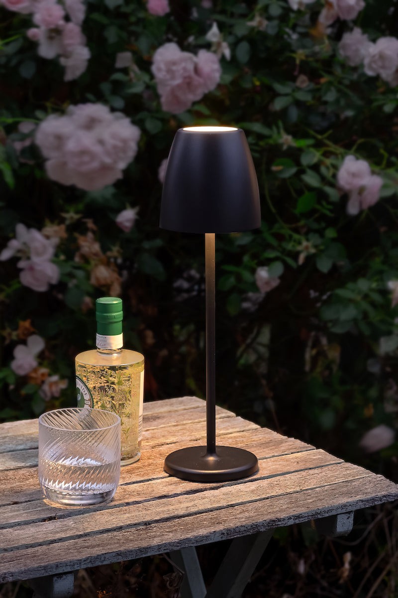 MUNICH BLACK RECHARGEABLE OUTDOOR TABLE LAMP