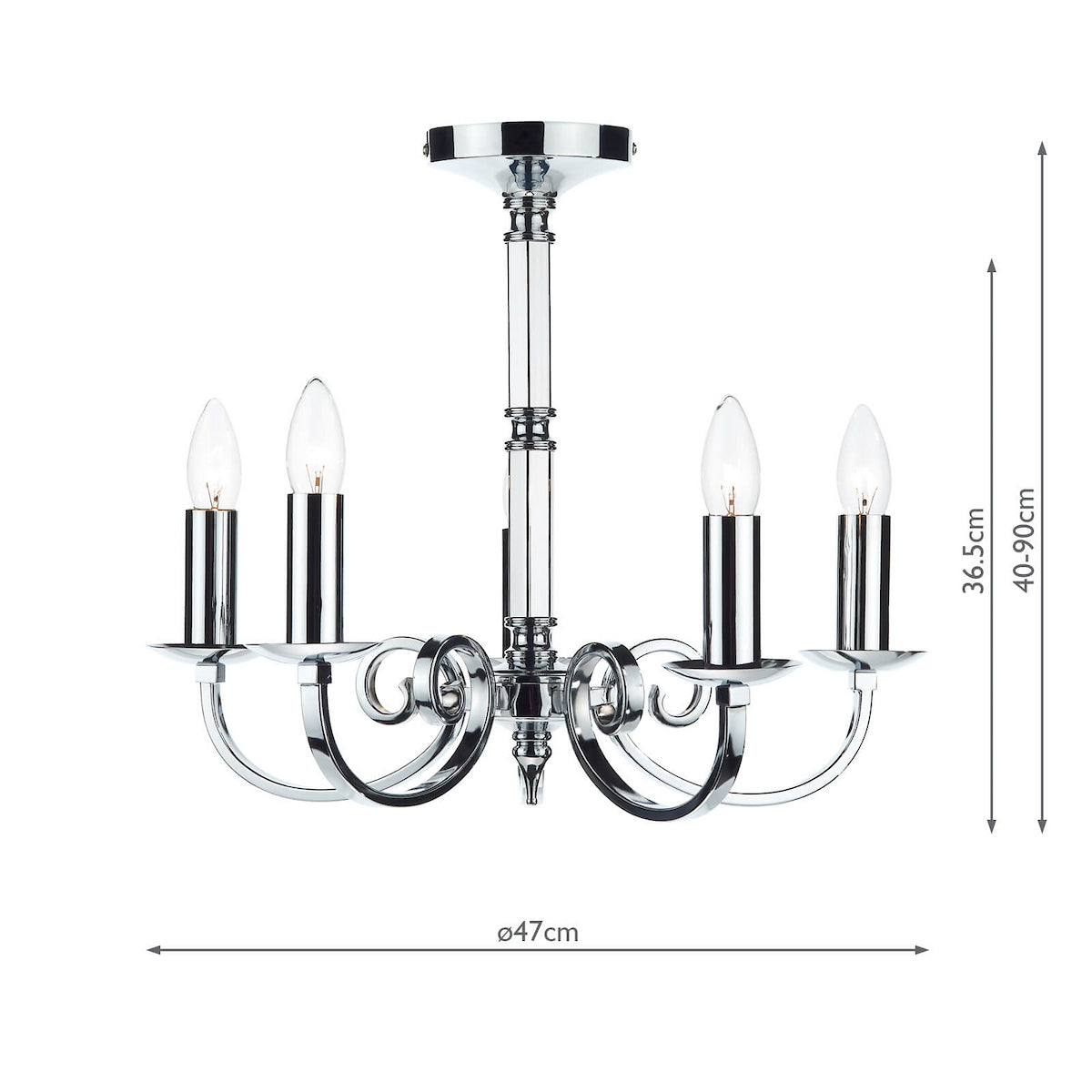 MURRAY 5LT DUAL MOUNT PENDANT POL CHR