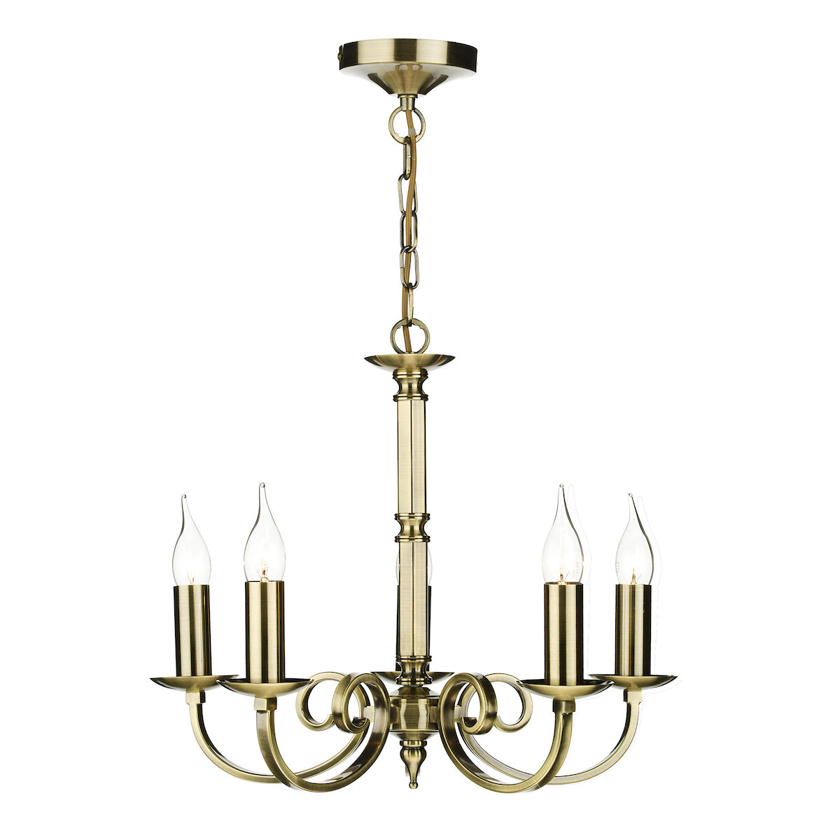 MURRAY 5 LIGHT DUAL MOUNT PENDANT ANT BRASS