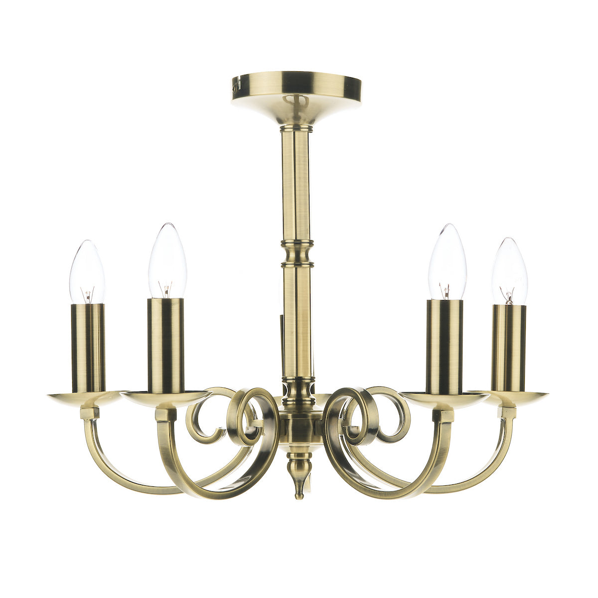 MURRAY 5 LIGHT DUAL MOUNT PENDANT ANT BRASS
