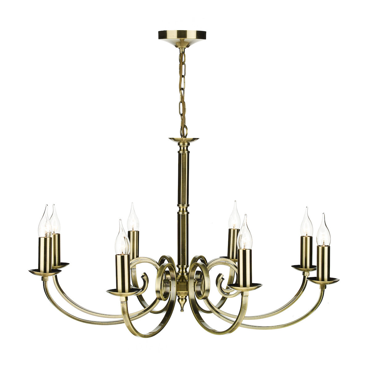 MURRAY 8 LIGHT DUAL MOUNT PENDANT ANT BRASS
