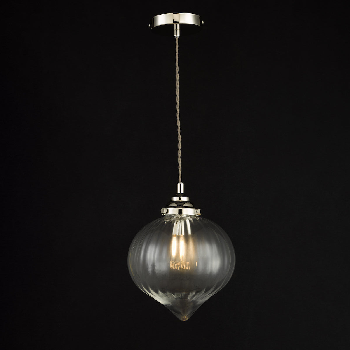 MYA 1LT PENDANT POLISHED NICKEL CLEAR GLASS