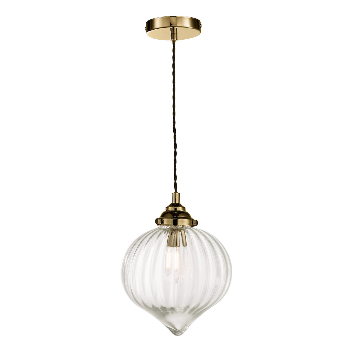 MYA 1LT PENDANT ANTIQUE BRASS CLEAR GLASS