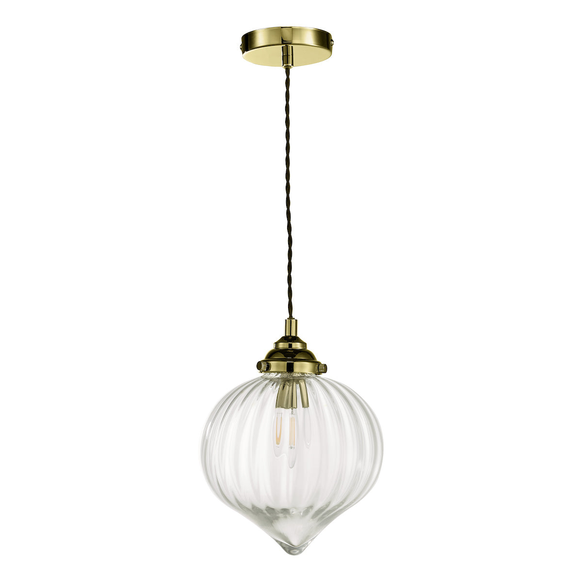 MYA 1LT PENDANT ANTIQUE BRASS CLEAR GLASS