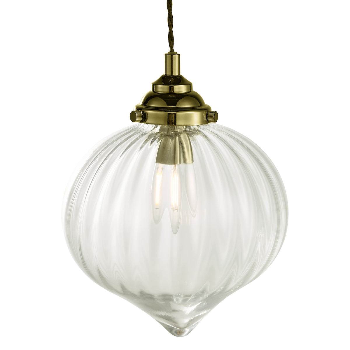 MYA 1LT PENDANT ANTIQUE BRASS CLEAR GLASS