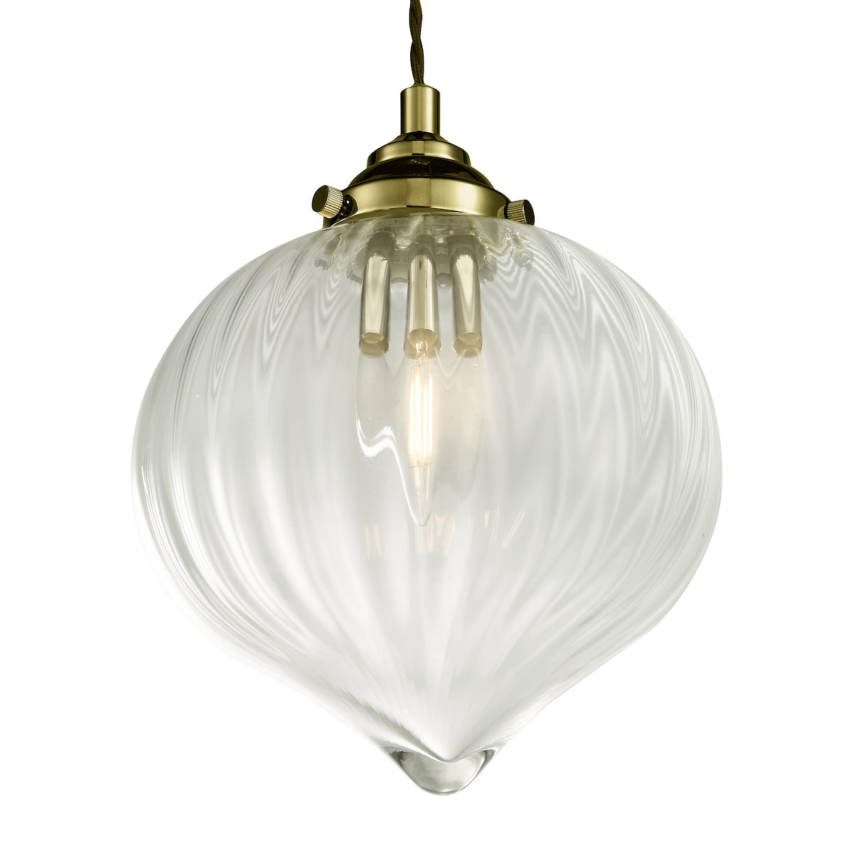 MYA 1LT PENDANT ANTIQUE BRASS CLEAR GLASS