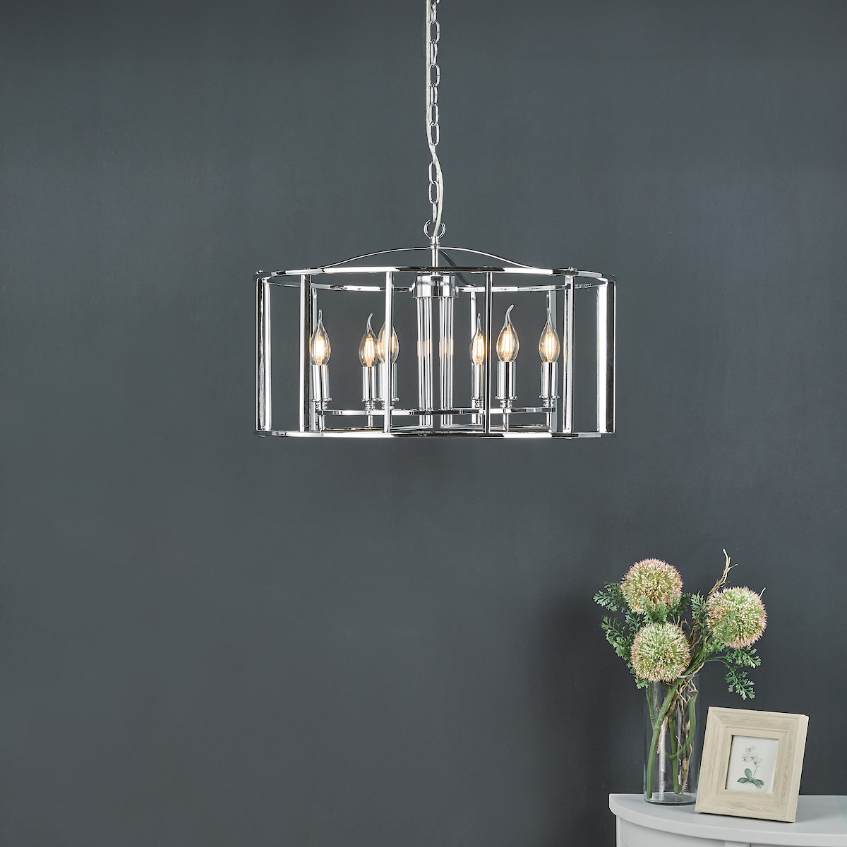 MYKA 6LT PENDANT POL CHR