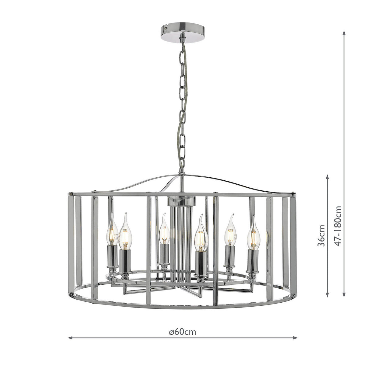 MYKA 6LT PENDANT POL CHR