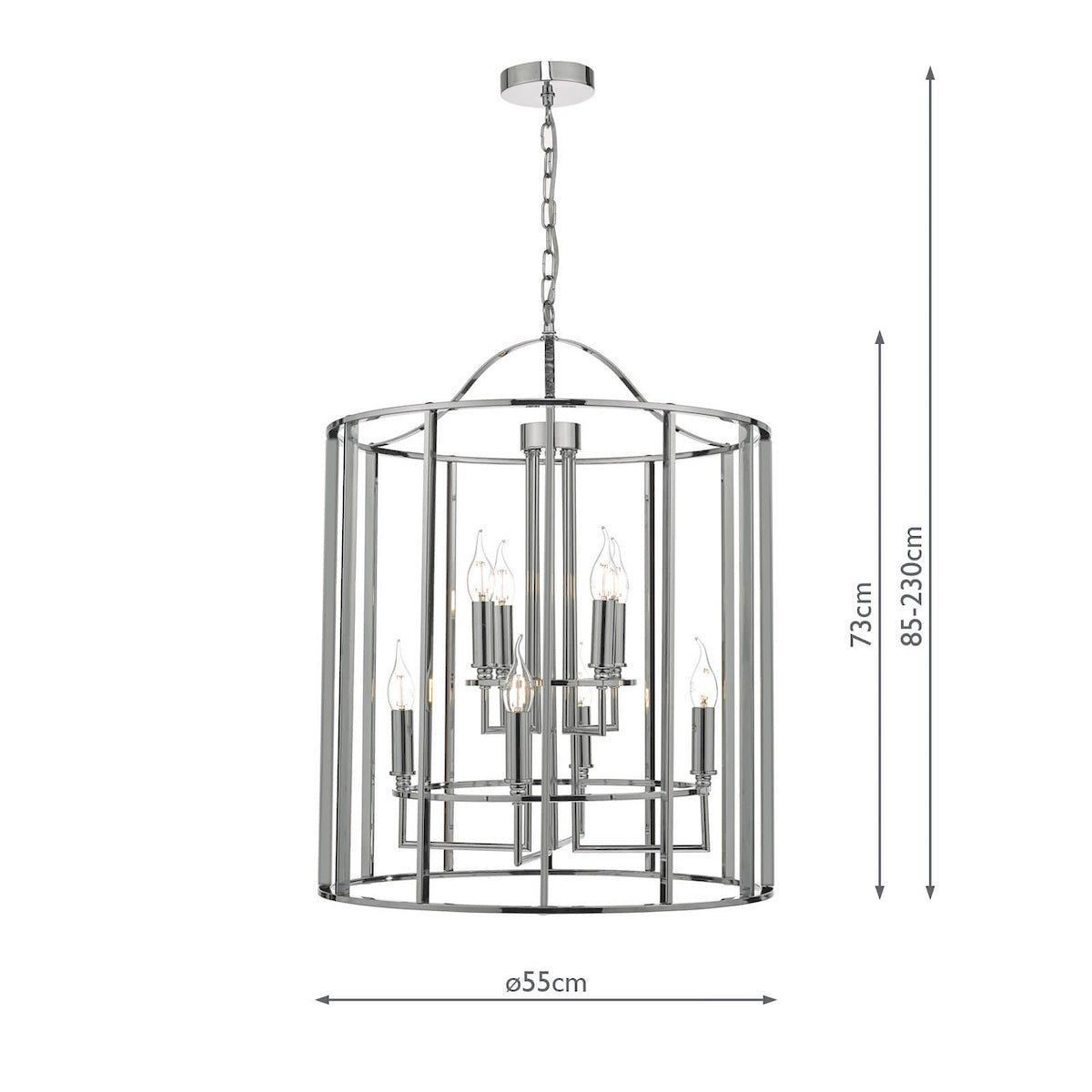 MYKA 8LT LANTERN POL CHR