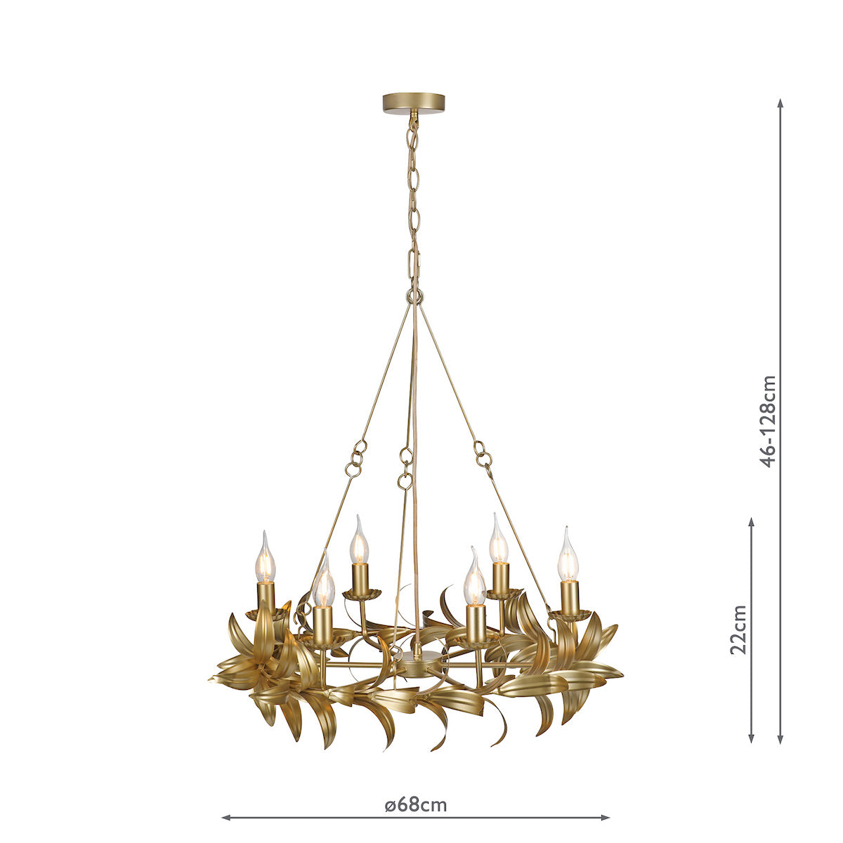 NADRIA 6LT PENDANT GOLD