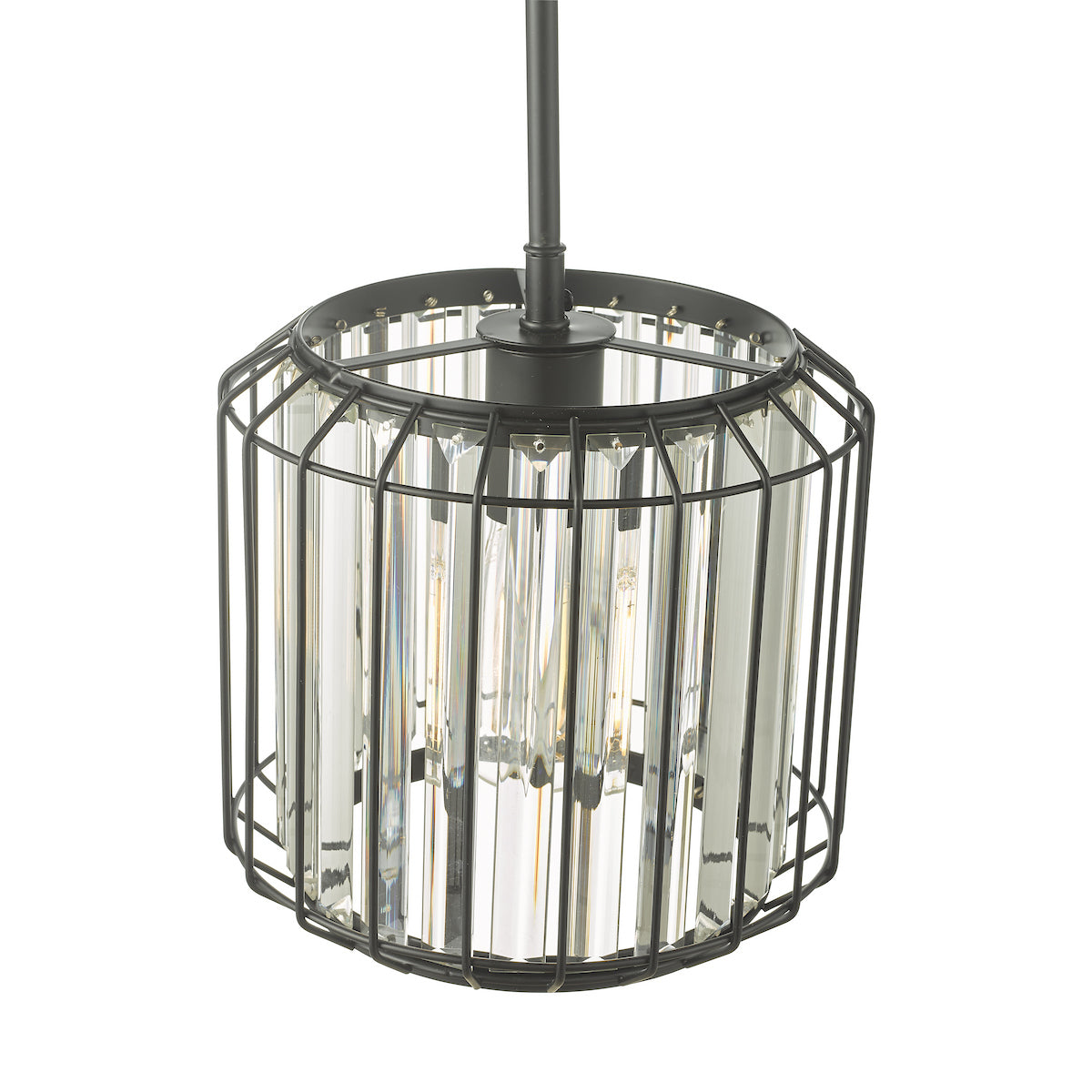 NAEVA 1LT PENDANT MATT BLACK & GLASS