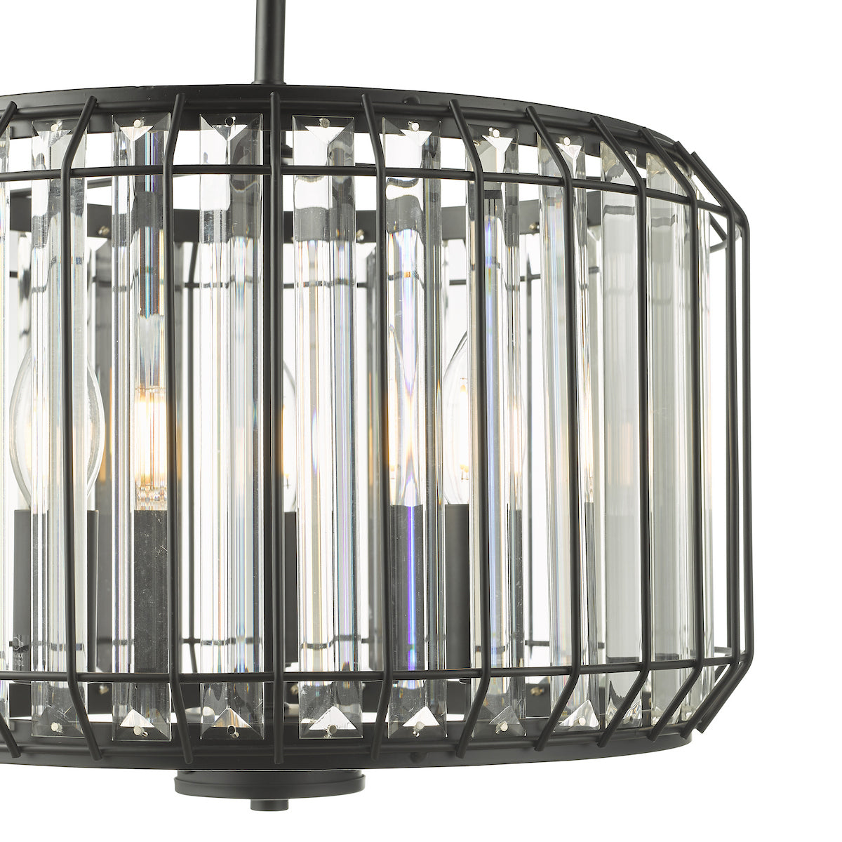 NAEVA 3LT PENDANT MATT BLACK & GLASS