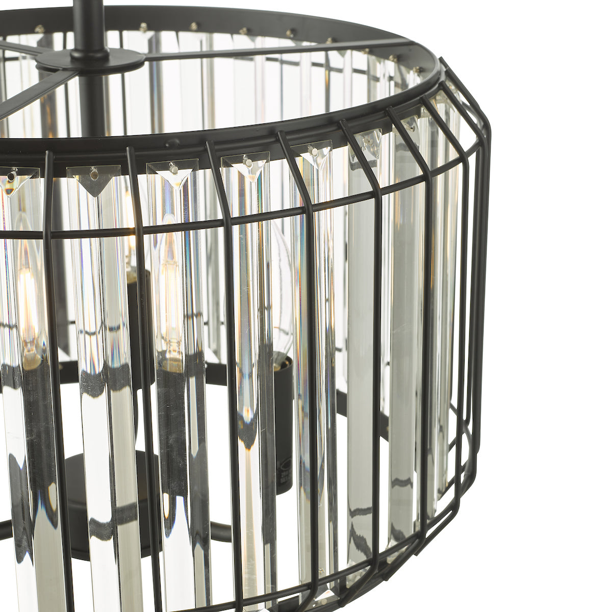 NAEVA 3LT PENDANT MATT BLACK & GLASS