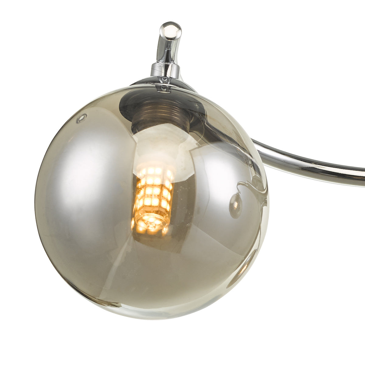 NAKITA 3LT SEMI FLUSH POL CHR CW SMOKED GLS