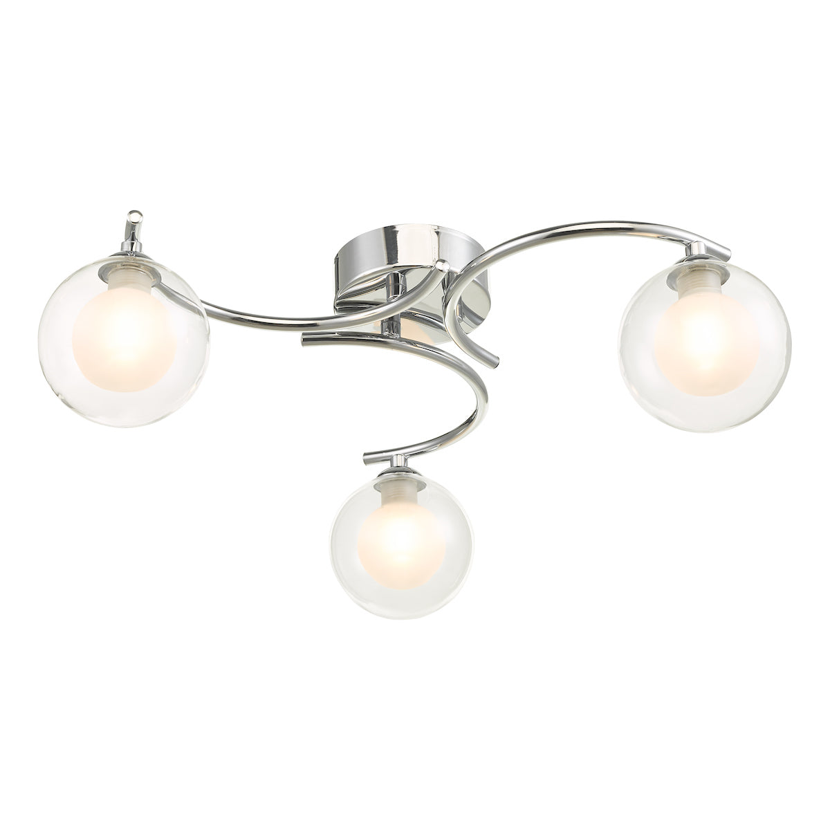 NAKITA 3LT SEMI FLUSH POL CHR CW CLEAR/ OPAL GLS