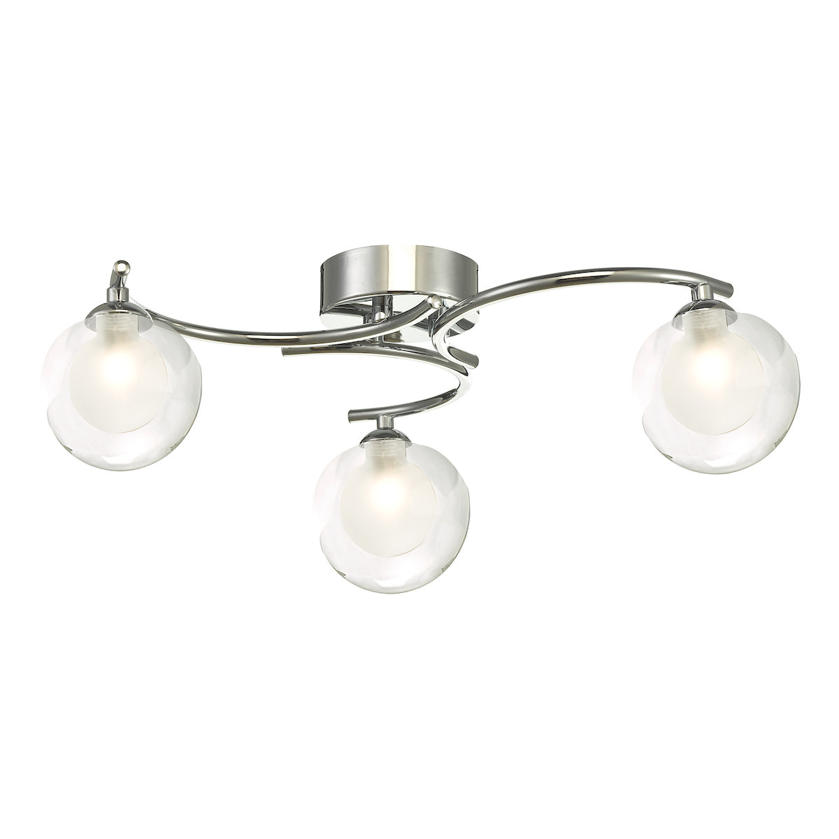 NAKITA 3LT SEMI FLUSH POL CHR CW CLEAR/ OPAL GLS