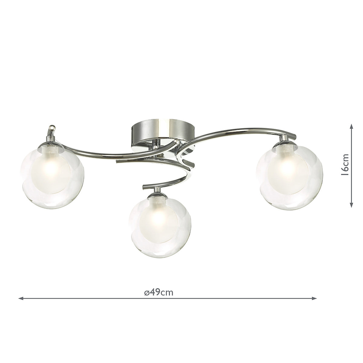 NAKITA 3LT SEMI FLUSH POL CHR CW CLEAR/ OPAL GLS