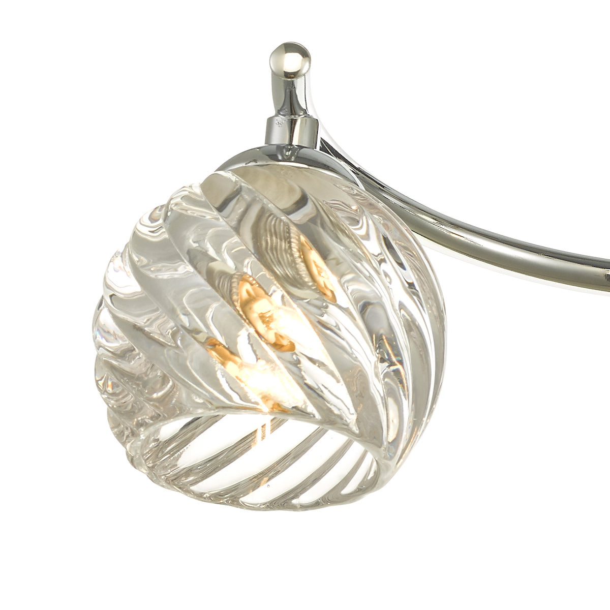 NAKITA 3LT SEMI FLUSH POL CHR CW TWISTED OPEN GLS