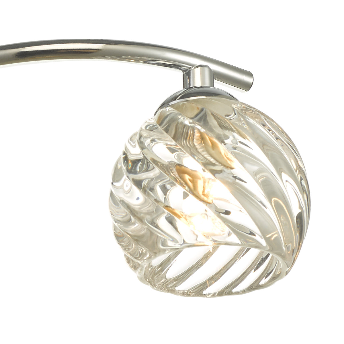 NAKITA 3LT SEMI FLUSH POL CHR CW TWISTED OPEN GLS