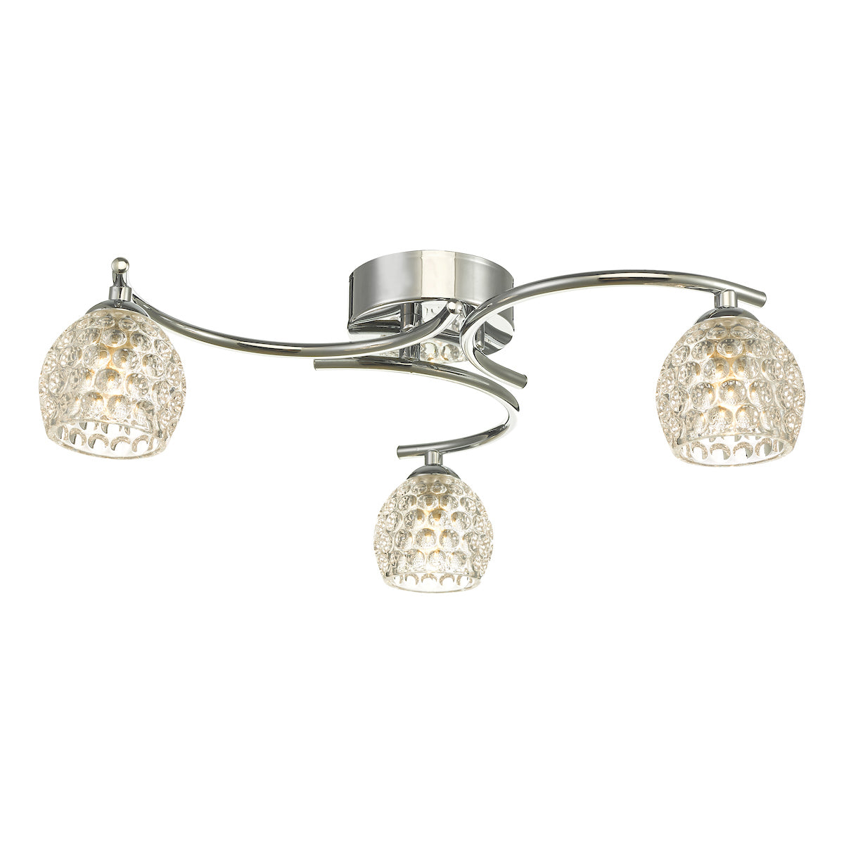 NAKITA 3LT SEMI FLUSH POL CHR CW DIMPLED OPEN GLS