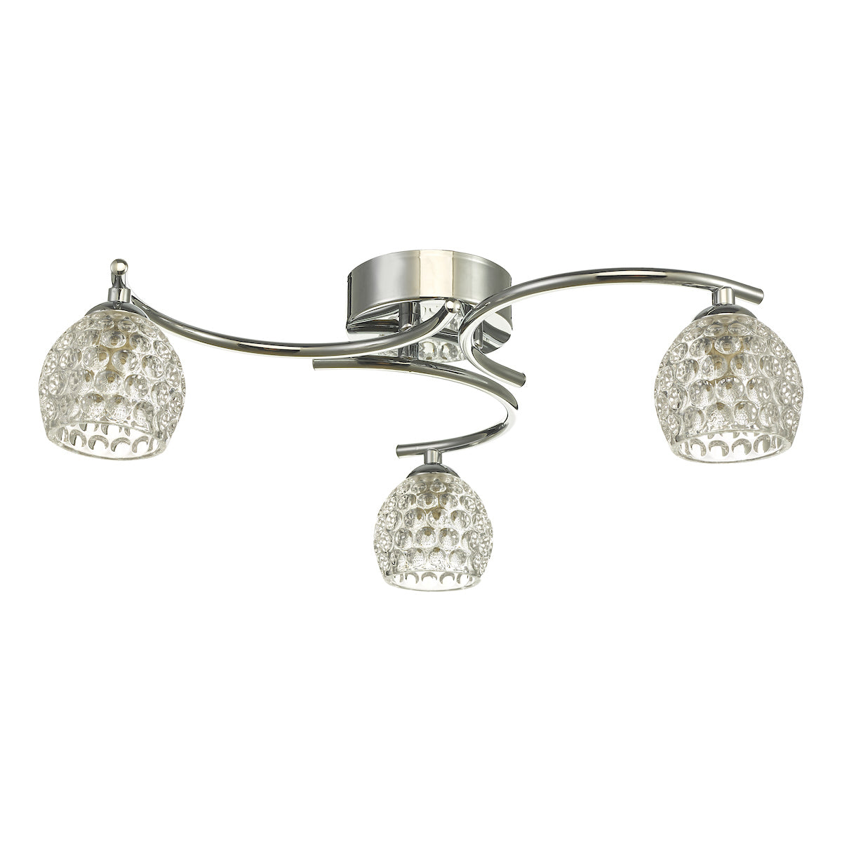 NAKITA 3LT SEMI FLUSH POL CHR CW DIMPLED OPEN GLS