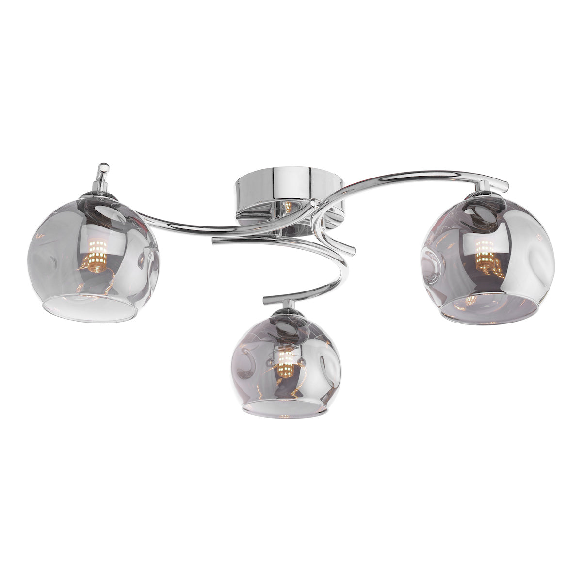 NAKITA 3LT SEMI FLUSH POL CHR CW SMOKED OPEN GLS