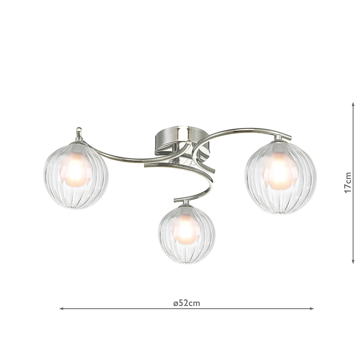 NAKITA 3LT SEMI FLUSH POL CHR CW DOUBLE ENVELOPE G