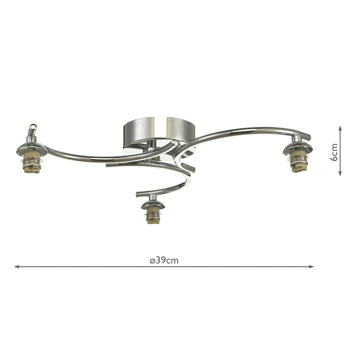 NAKITA 3LT SEMI FLUSH POLISHED CHROME FRAME ONLY
