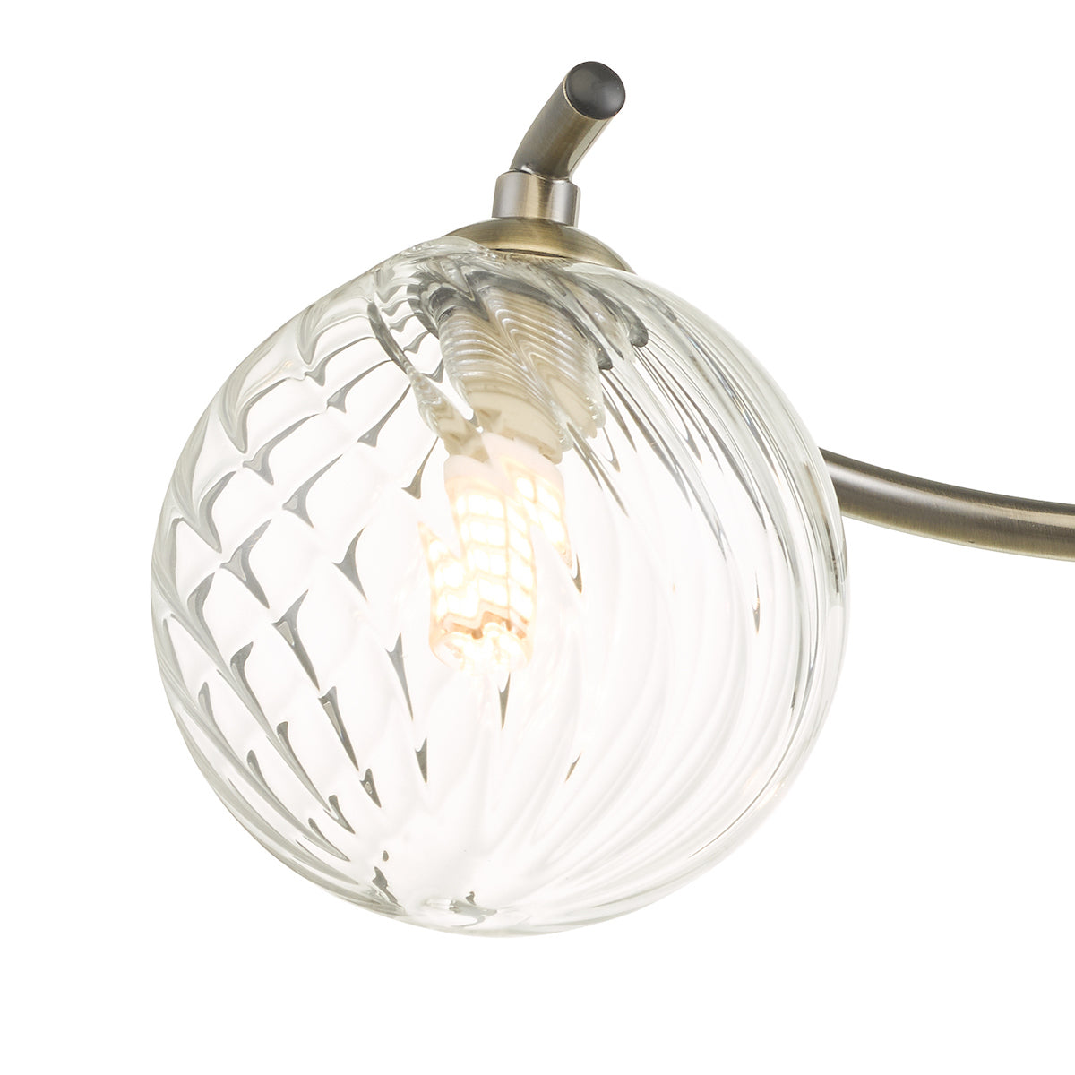 NAKITA 3LT SEMI FLUSH ANT BRA CW TWISTED BALL GLS
