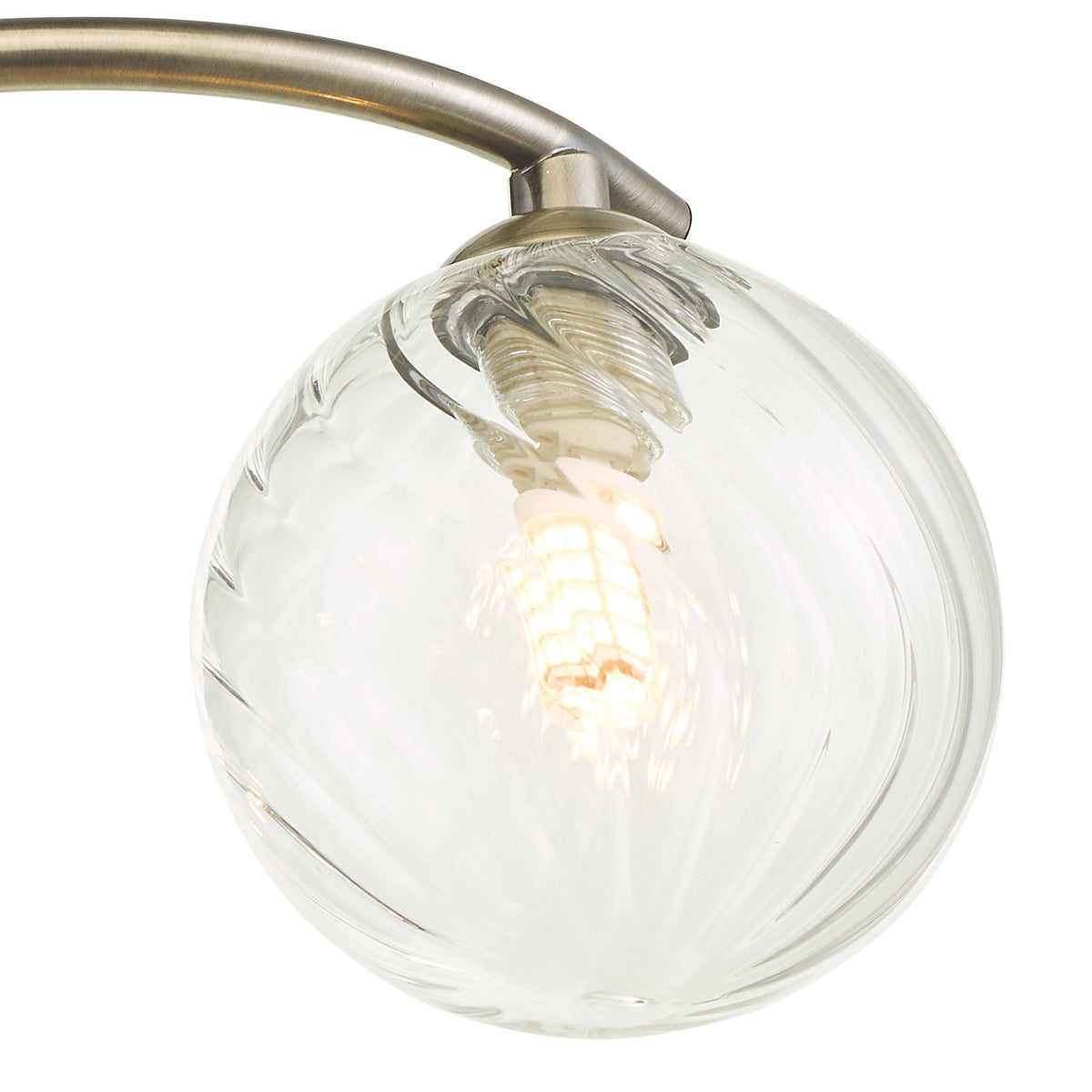 NAKITA 3LT SEMI FLUSH ANT BRA CW TWISTED BALL GLS