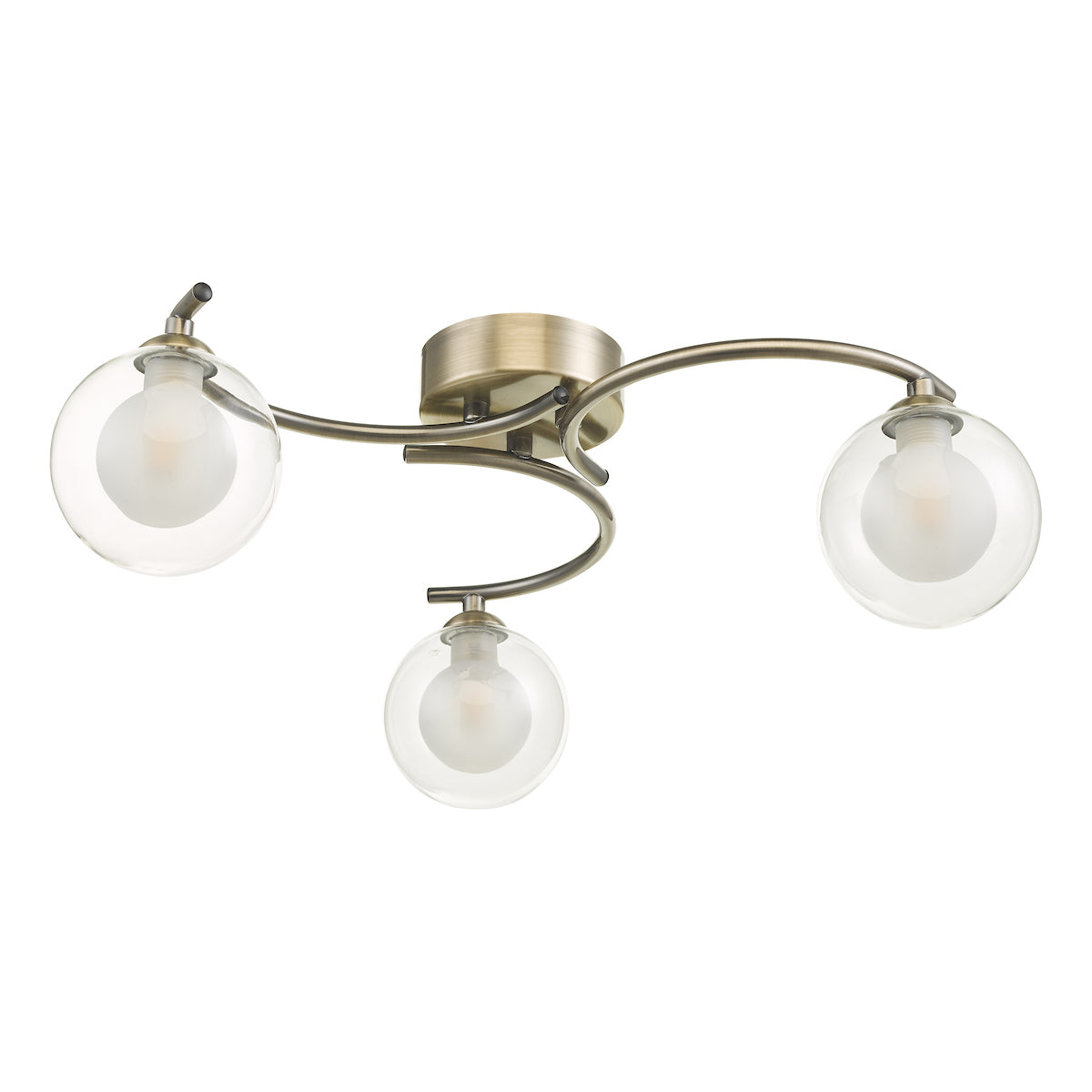 NAKITA 3LT SEMI FLUSH ANT BRA CW CLEAR/ OPAL GLS