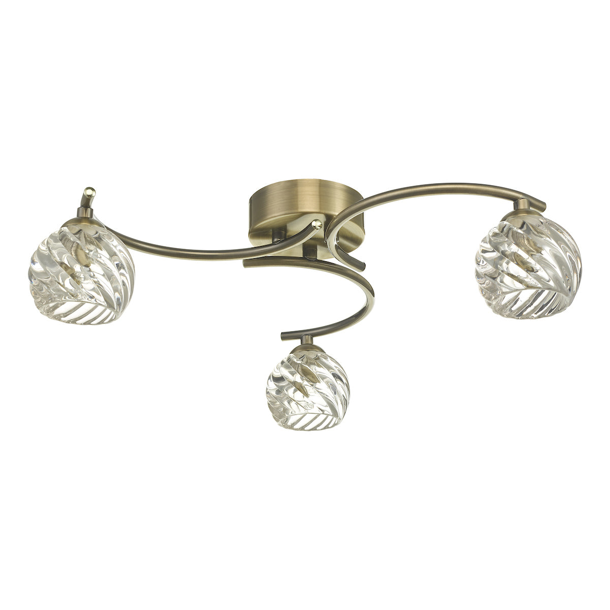 NAKITA 3LT SEMI FLUSH ANT BRA CW TWISTED OPEN GLS