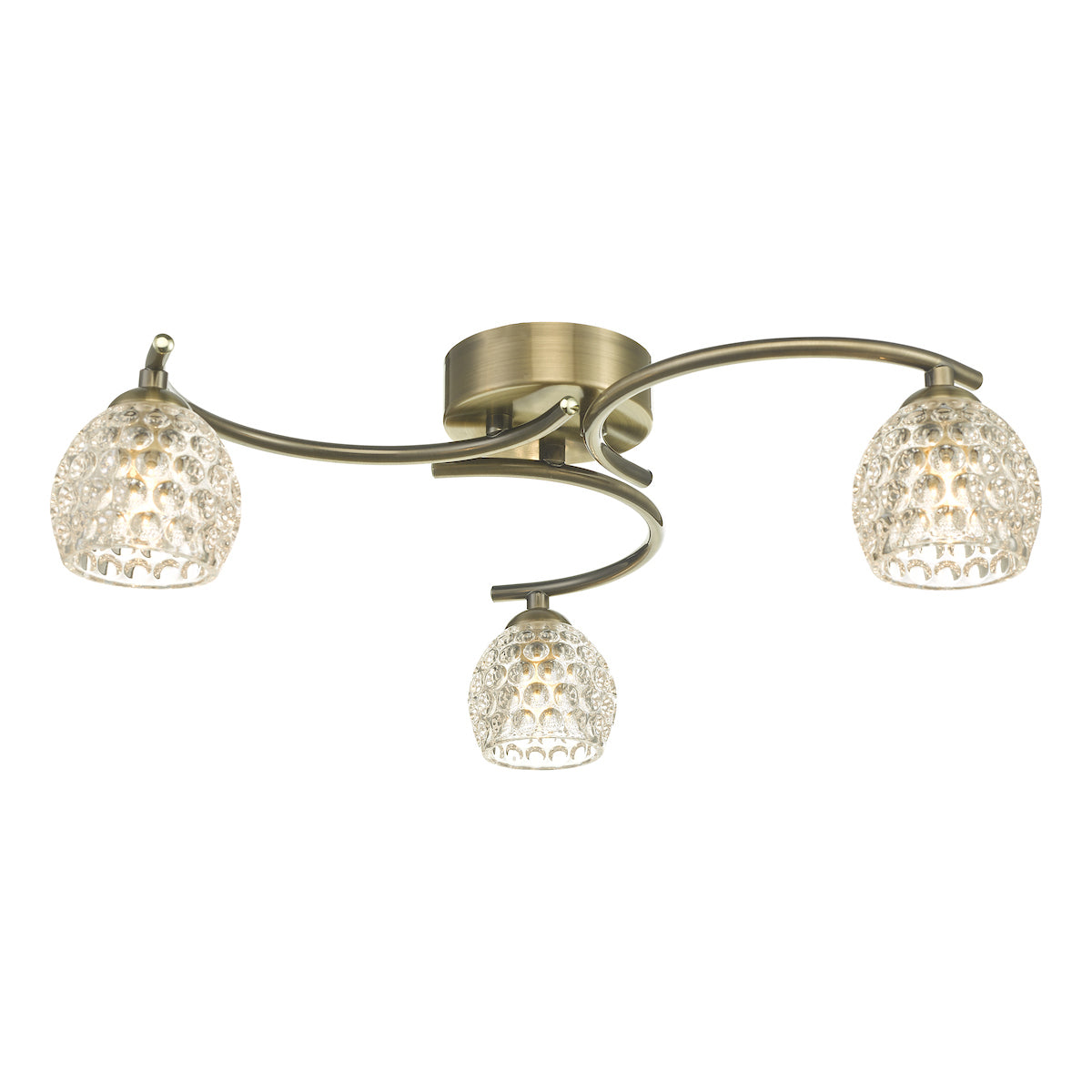 NAKITA 3LT SEMI FLUSH ANT BRA CW DIMPLED OPEN GLS