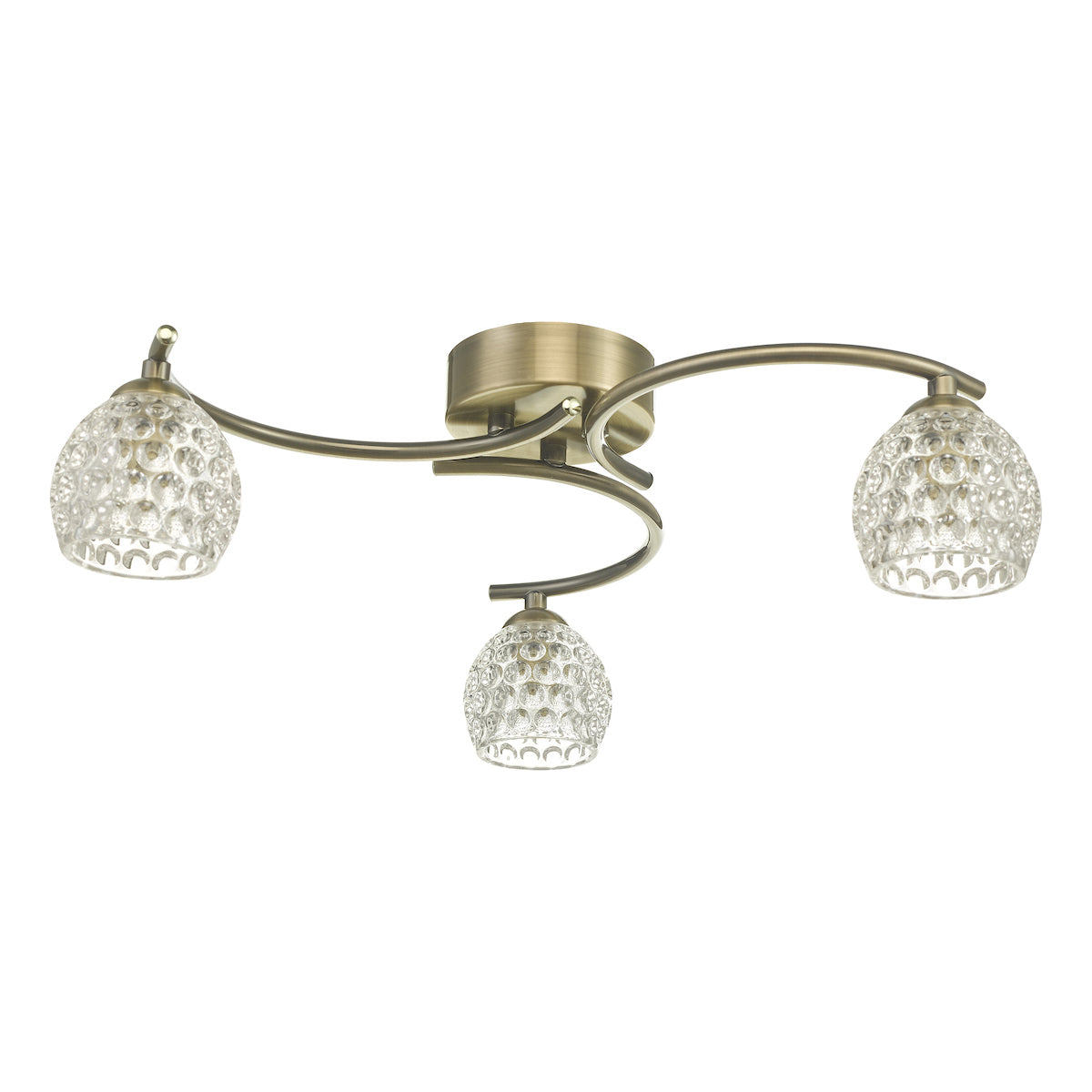 NAKITA 3LT SEMI FLUSH ANT BRA CW DIMPLED OPEN GLS